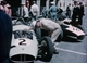 62. F3-39. Stirling Moss No 2, pale BRM / BR-Partner car in pit lane, French GP, Reims 1959.